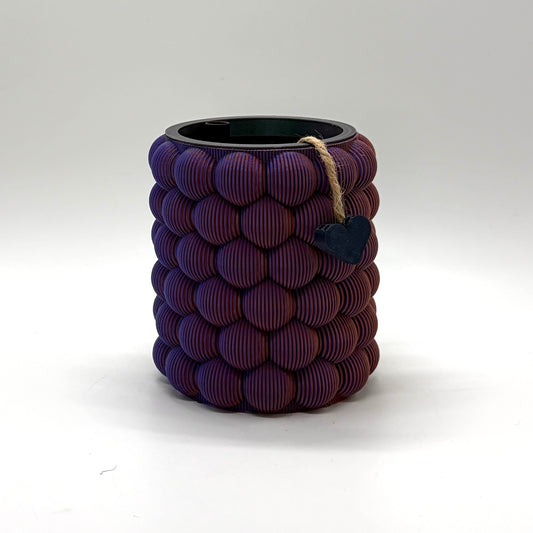 Pexeke Self-Watering Vase Copper, green & purple Medium