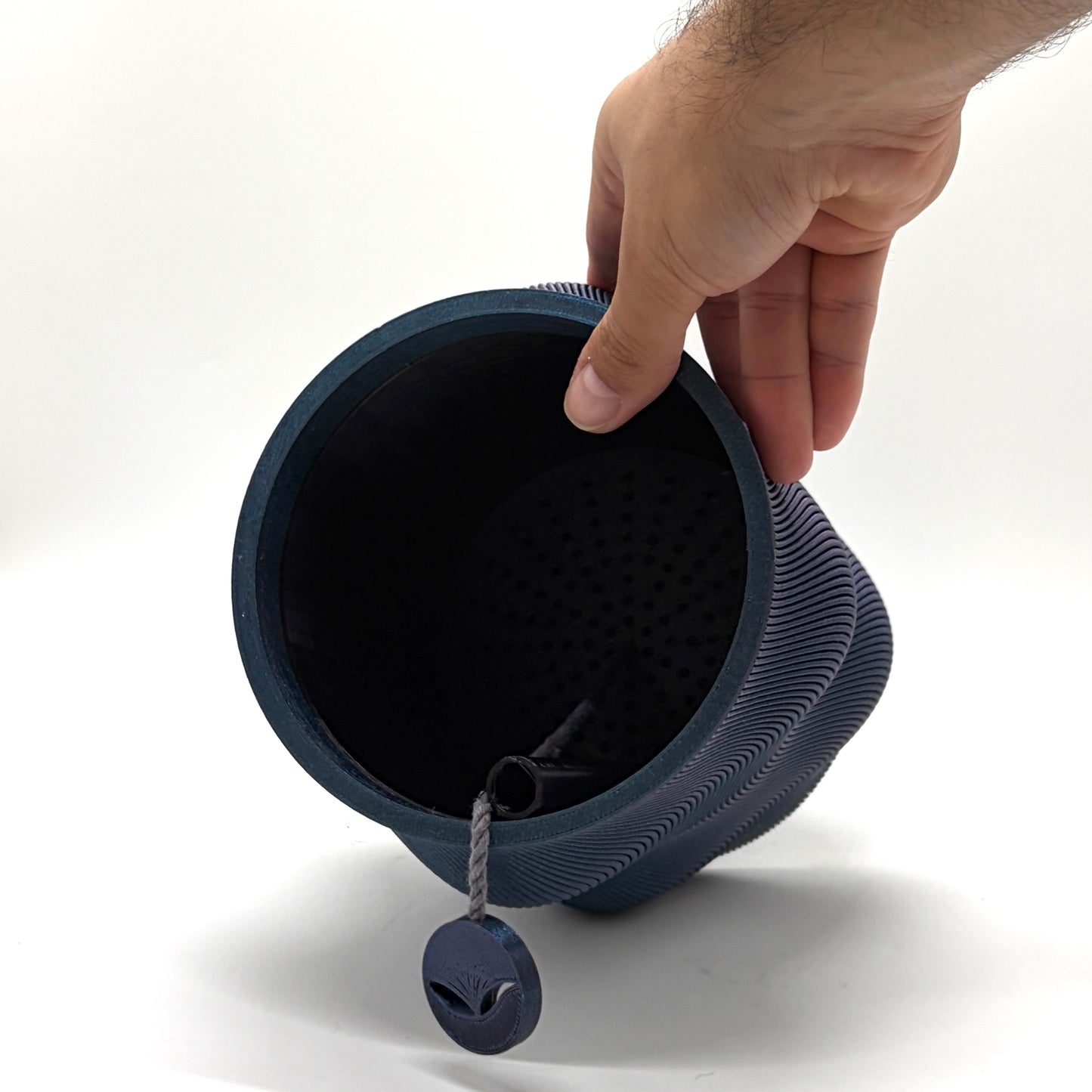 Kare Self-watering Vase Sparkly Dark Blue Large