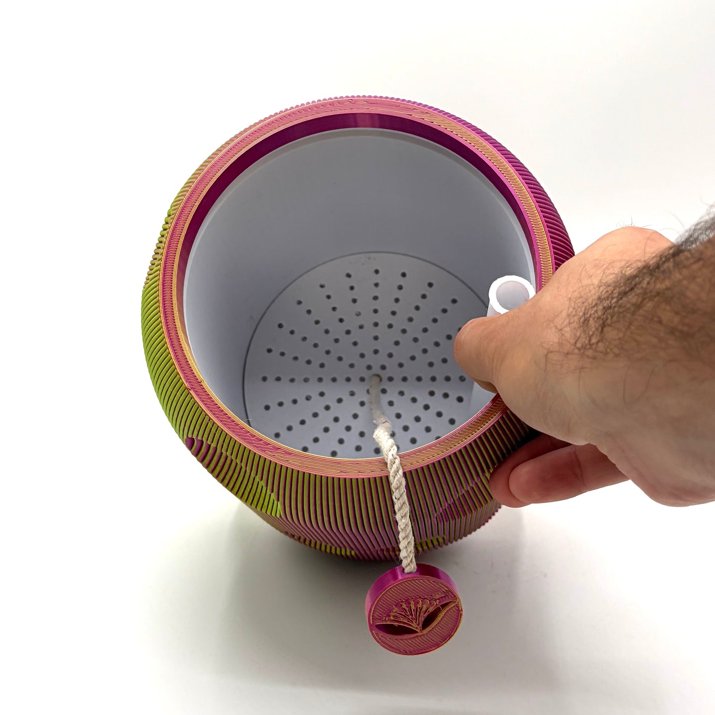 Poripo Self-Watering Vase Pink & Green Large