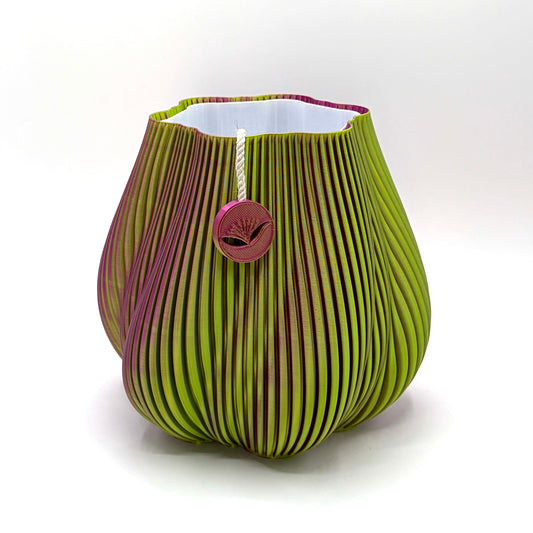 Wake Self-watering Vase Pink & Green Large