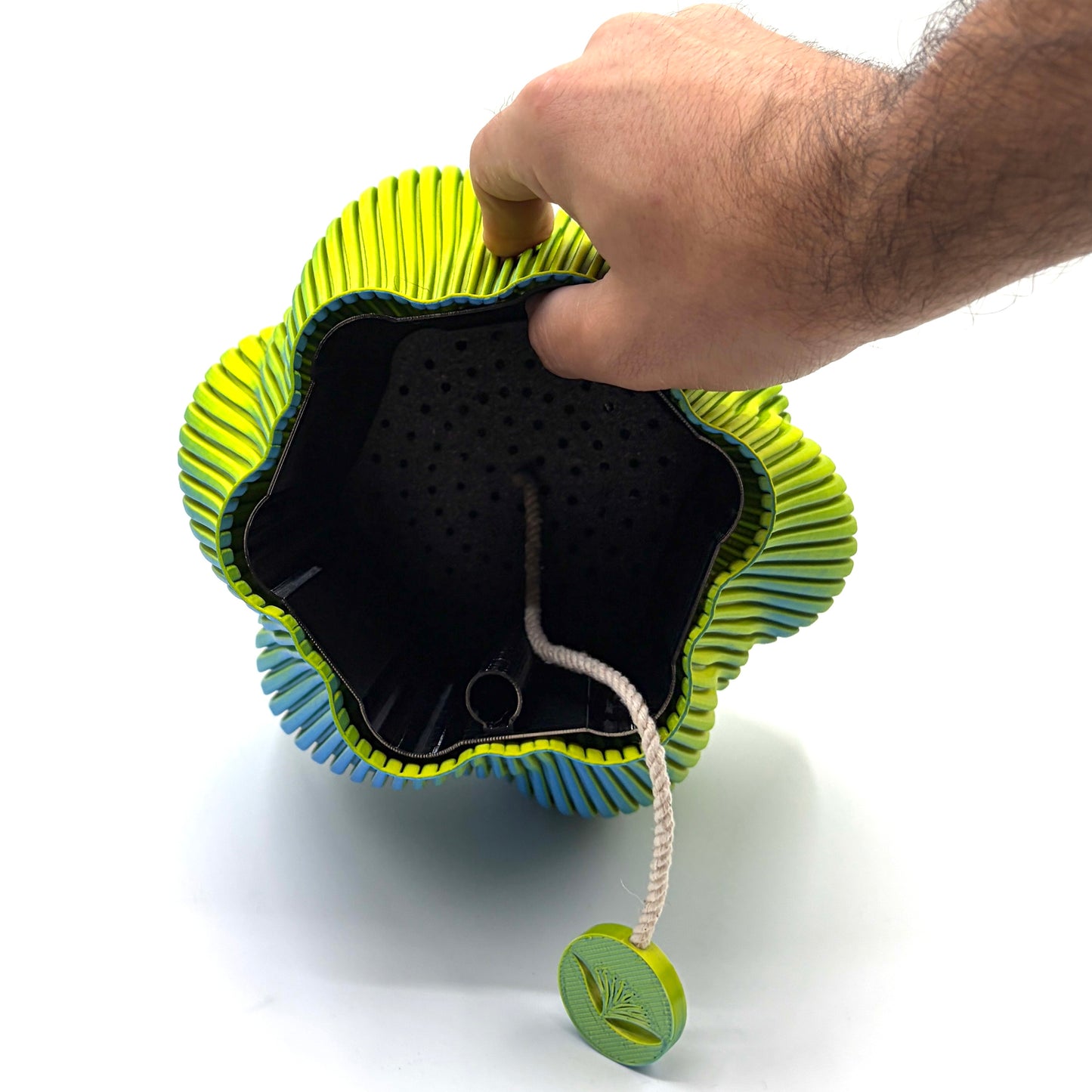 Wake Self-watering Vase Blue & Yellow Large