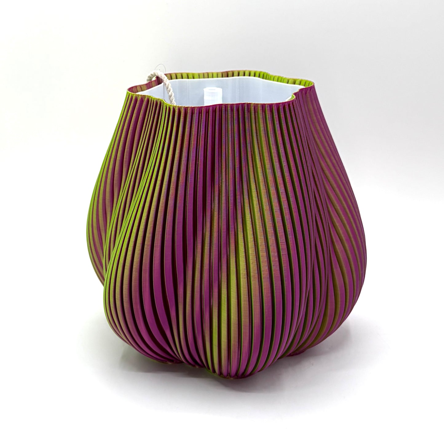 Wake Self-watering Vase Pink & Green Large