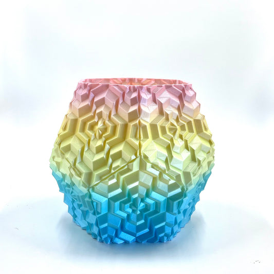 Noa Vase Rainbow (Blue, Yellow & Pink)