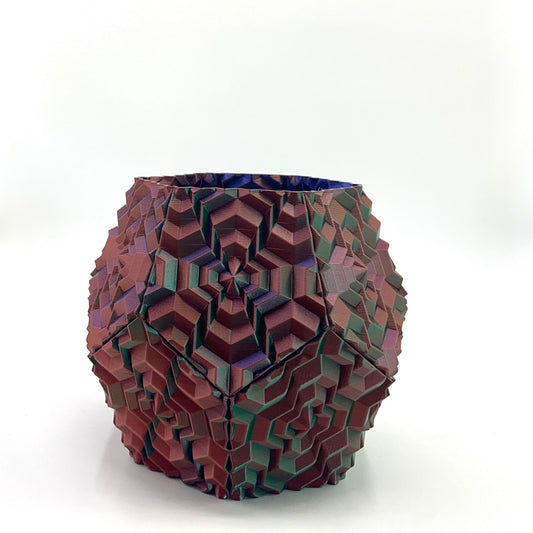 Noa Vase Tricolor - Green, Purple & Copper