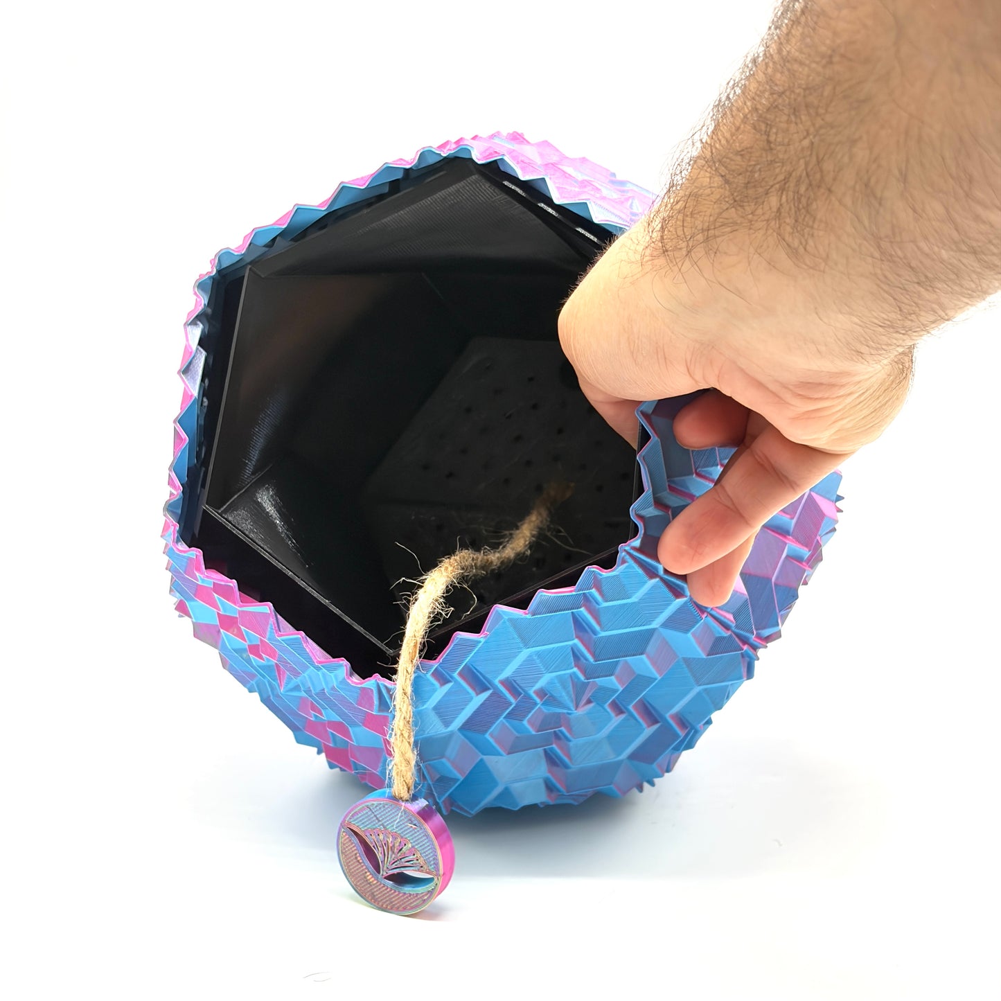 Noa Self-Watering Vase  Blue & Pink Large