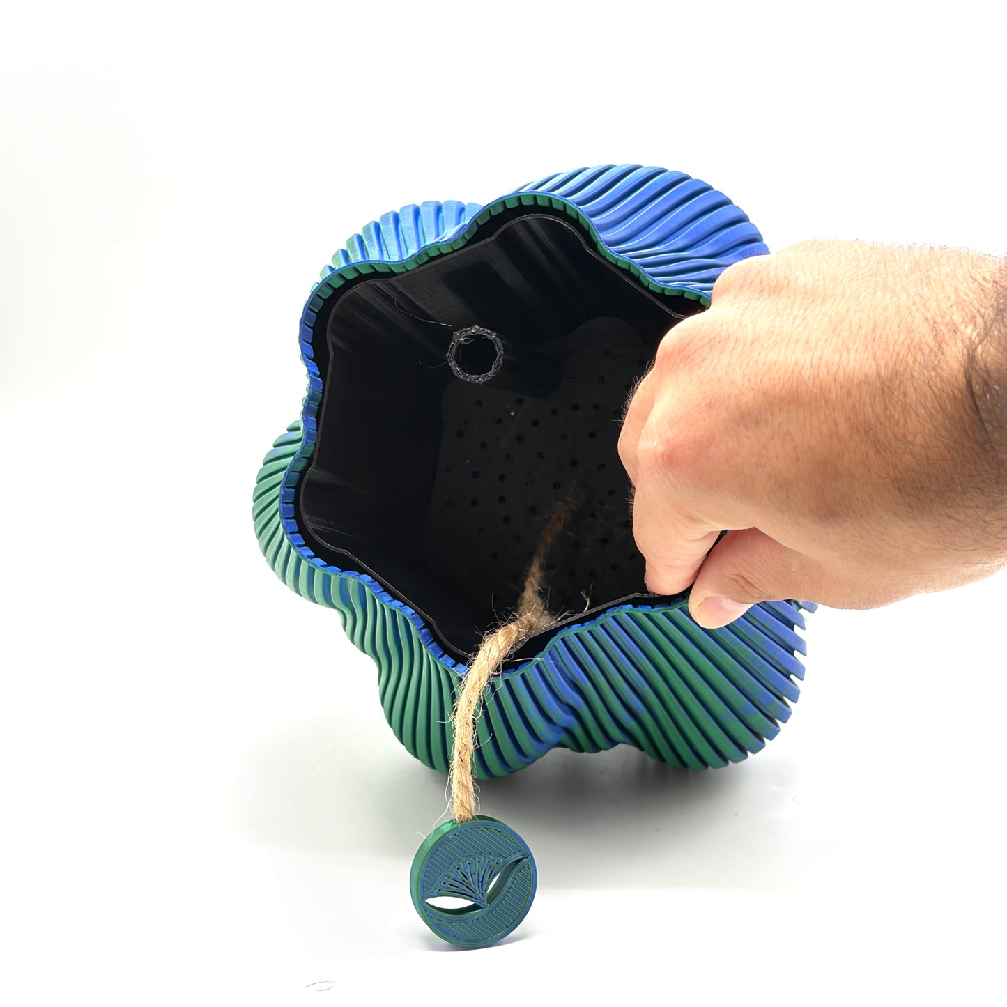 Wake Self-watering Vase Blue & Green Large