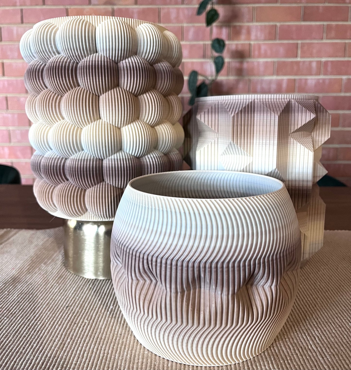 Maamaxi Vase Brown & Beige Gradient Large