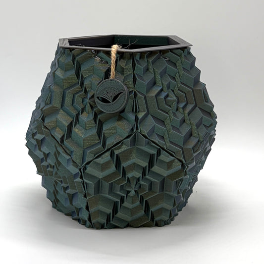 Noa Self-watering Vase Shimmering Green Large